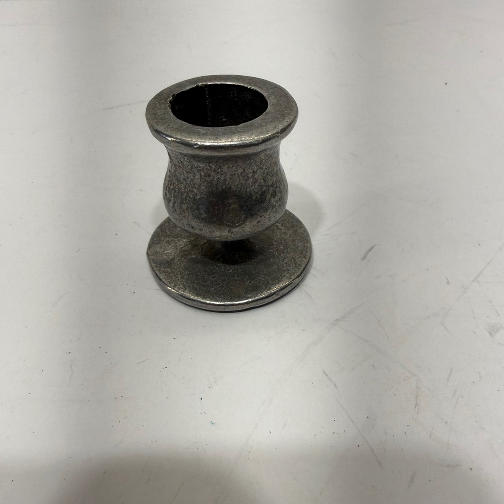 Vintage Pewter Taper Candlestick Holder Heavy Metal Rustic Silver Hallmarked